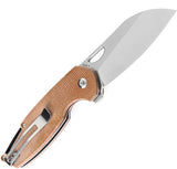 Kansept Knives Model 6 Linerlock Brown Micarta Folding 154CM Knife T1022A5