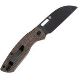 Kansept Knives Convict Linerlock Brown Micarta Folding Black 154CM Knife T1023A1