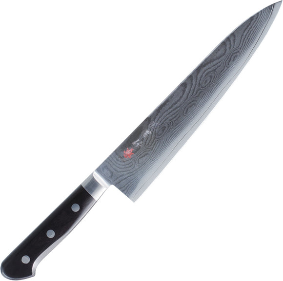 Kanetsune Medium Gyuto Black Wood Damascus Fixed Blade Knife T102