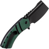 Kansept Knives XL Korvid Linerlock Green G10 Folding 154CM Cleaver Knife 1030A1