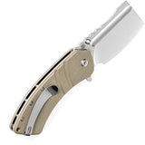 Kansept Knives XL Korvid Linerlock Light Sand Folding 154CM Cleaver Knife 1030A5