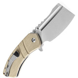 Kansept Knives XL Korvid Linerlock Light Sand Folding 154CM Cleaver Knife 1030A5