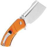 Kansept Knives XL Korvid Linerlock Orange G10 Folding 154CM Cleaver Knife 1030A6