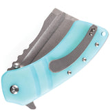 Kansept Knives XL Korvid Pocket Knife Linerlock Blue G10 Folding 154CM 1030A7