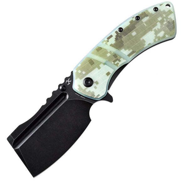 Kansept Knives XL Korvid Linerlock Jade Camouflage G10 Folding 154CM Knife T1030B2