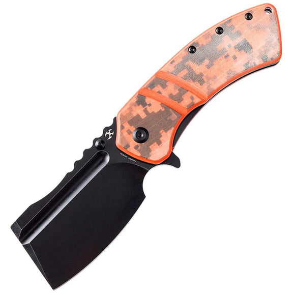 Kansept Knives XL Korvid Linerlock Orange Camouflage G10 Folding 154CM Knife T1030B3