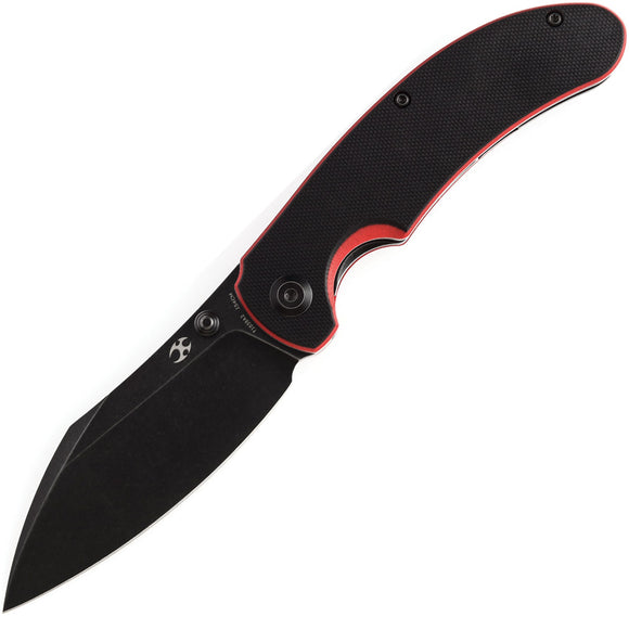 Kansept Knives Nesstreet Linerlock Black & Red G10 Folding 154CM Knife T1039A2