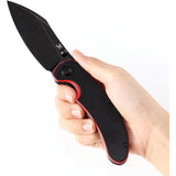 Kansept Knives Nesstreet Linerlock Black & Red G10 Folding 154CM Knife T1039A2