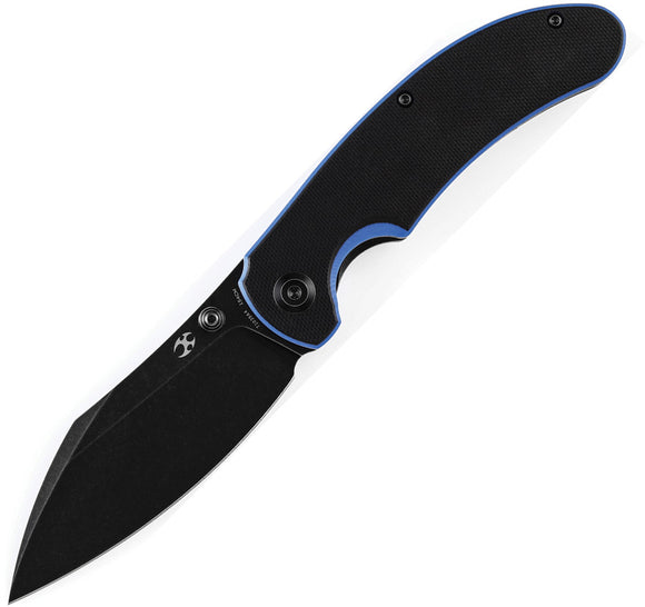 Kansept Knives Nesstreet Linerlock Black & Blue G10 Folding 154CM Knife T1039A4