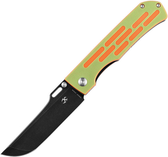 Kansept Knives Reedus Knife Linerlock Green & Orange G10 Folding 154CM 1041A3