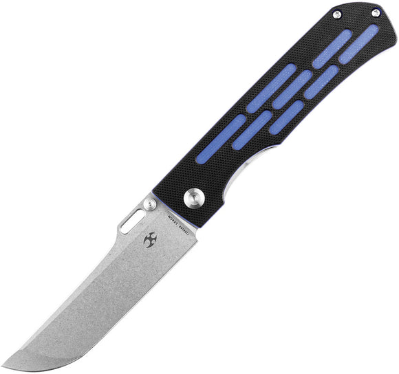 Kansept Knives Reedus Knife Linerlock Black & Blue G10 Folding 154CM 1041A4