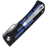 Kansept Knives Reedus Knife Linerlock Black & Blue G10 Folding 154CM 1041A4