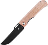 Kansept Knives Reedus Pocket Knife Linerlock Brown Micarta Folding 154CM 1041A5