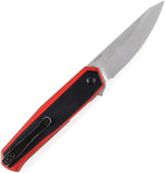 Kansept Knives Integra Linerlock Black & Red G10 Folding 154CM Knife T1042A3