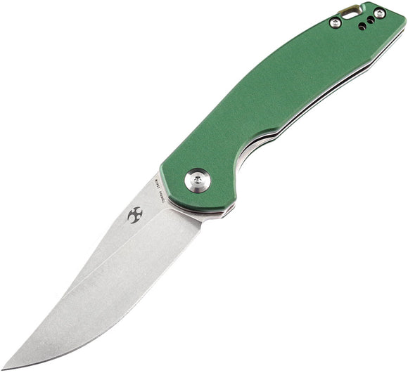 Kansept Knives Mini Accipiter Green Aluminum Front Flipper Framelock 154cm Folding Knife 2007a4