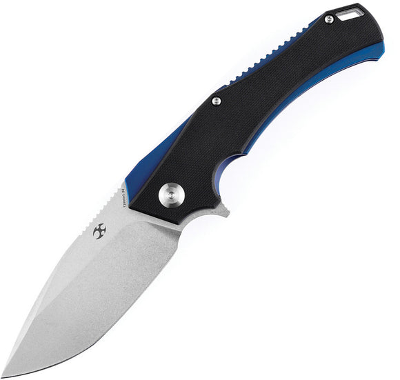 Kansept Knives Mini Hellx Pocket Knife Linerlock Blk/Blue G10 Folding D2 2008A1