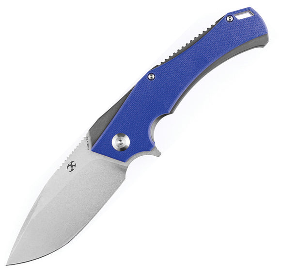 Kansept Knives Mini Hellx Pocket Knife Linerlock Blue/Gray G10 Folding D2 2008A3