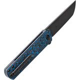 Kansept Knives Foosa Pocket Knife Blue & Black Carbon Fiber Folding 154CM 2020T7