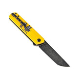 Kansept Knives Foosa Yellow with Bat Print Slip Joint Pocket Knife t2020t8