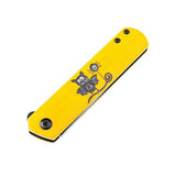 Kansept Knives Foosa Yellow with Bat Print Slip Joint Pocket Knife t2020t8