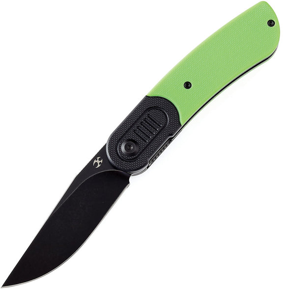 Kansept Knives Reverie Linerlock Black & Green G10 Folding 154CM Knife T2025B2