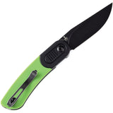 Kansept Knives Reverie Linerlock Black & Green G10 Folding 154CM Knife T2025B2