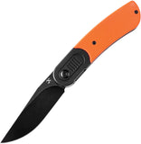 Kansept Knives Reverie Linerlock Orange & Black G10 Folding 154CM Knife T2025B3