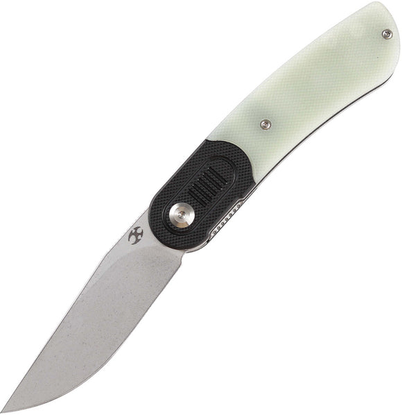 Kansept Knives Reverie Linerlock Black & Jade G10 Folding 154CM Knife T2025B4