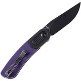 Kansept Knives Reverie Linerlock Black & Purple G10 Folding 154CM Knife T2025B5