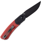 Kansept Knives Reverie Linerlock Black & Red G10 Folding 154CM Knife T2025B6