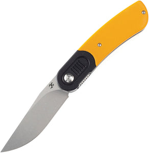 Kansept Knives Reverie Linerlock Black & Yellow G10 Folding 154CM Knife T2025B7