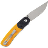 Kansept Knives Reverie Linerlock Black & Yellow G10 Folding 154CM Knife T2025B7