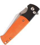 Kansept Knives Shikari SBL Button Lock Black Aluminum & Orange G10 Folding 154CM Knife T2027B2