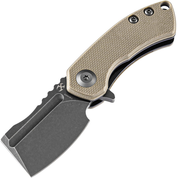Kansept Knives Mini Korvid Linerlock Tan G10 + 154cm Cleaver blade Folding Knife 3030a2