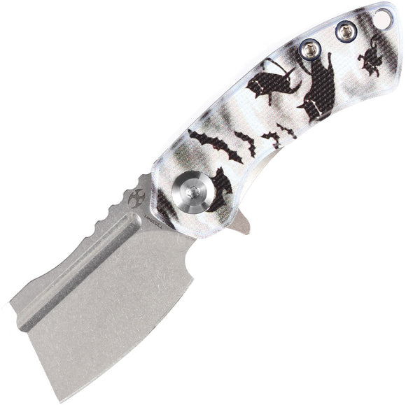 Kansept Knives Mini Korvid Pocket Knife Cat & Bat G10 Folding 154CM Blade 3030W1