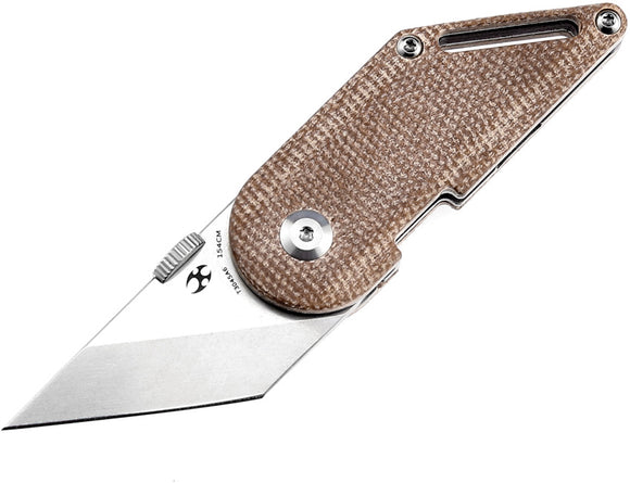Kansept Knives Dash Linerlock Brown Micarta Folding 154CM Pocket Knife T3045A6