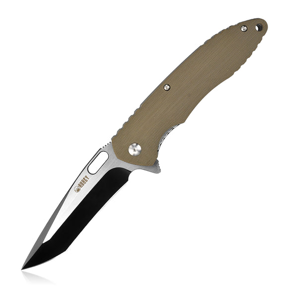 Kubey Brown G10 Handle  Linerlock Folding D2 Pocket Knife 003d