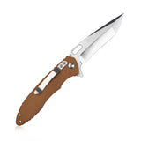 Kubey Brown G10 Handle Linerlock Folding D2 Pocket Knife 064 - Kubey Sale