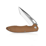 Kubey Brown G10 Handle Linerlock Folding D2 Pocket Knife 064 - Kubey Sale