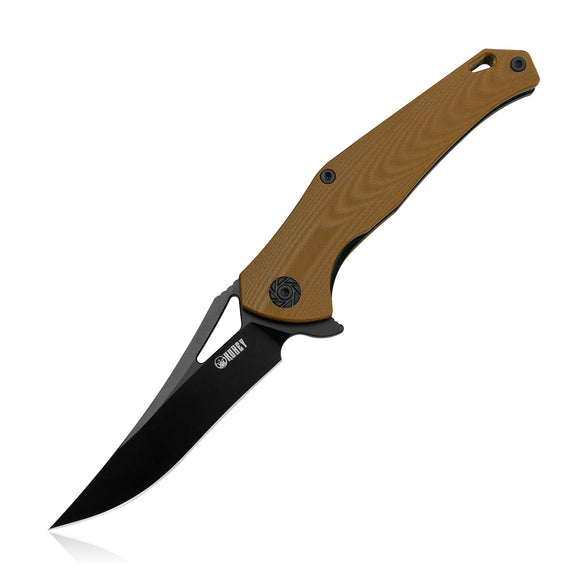 Kubey brown G10 Linerlock Folding D2 Pocket Knife 151