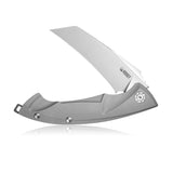 Kubey Gray Titanium Framelock Flipper Folding Pocket Knife 153