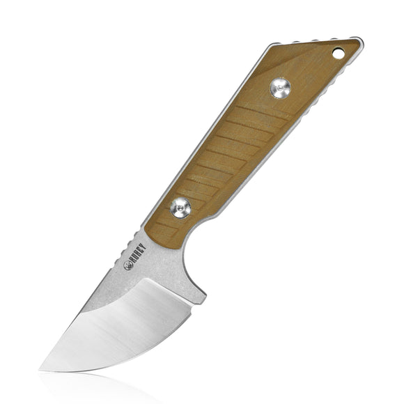 Kubey EDC Tan G10 D2 Fixed Blade Full Tang Knife 7.28