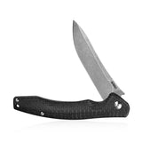 Kubey Eris Black Carbon Fiber Stonewashed Linerlock Folding D2 Pocket Knife 179