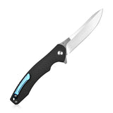 Kubey Eris Black Carbon Fiber Linerlock Folding Satin D2 Pocket Knife 179b