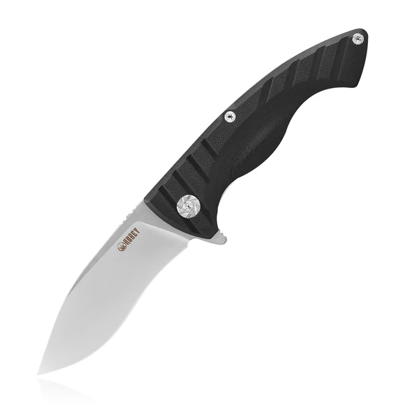 Kubey Black G10 Linerlock Folding D2 Flipper Pocket Knife 208a