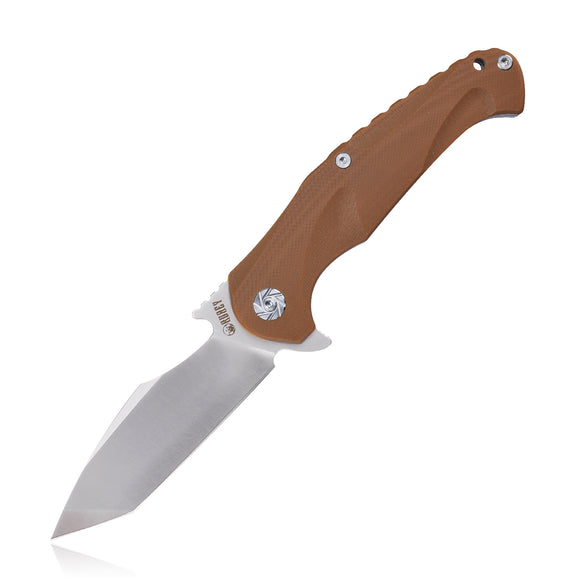 Kubey brown G10 Linerlock Folding D2 Pocket Knife 210c
