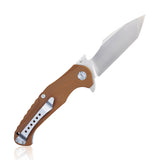 Kubey brown G10 Linerlock Folding D2 Pocket Knife 210c