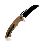 Kubey Brown G10 Linerlock Folding D2 Pocket Knife 212d