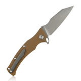 Kubey Brown G10 Linerlock Folding D2 Pocket Knife 214c