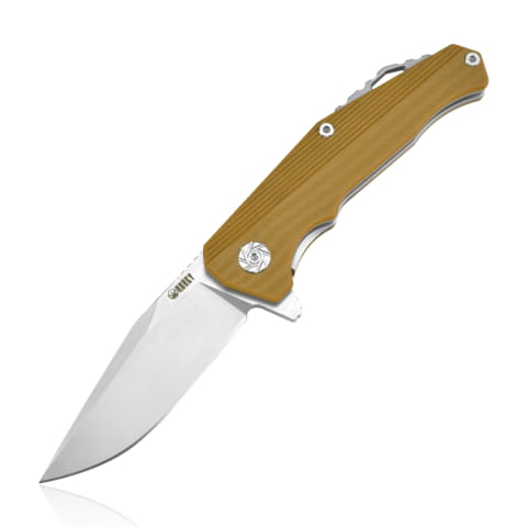 Kubey Brown G10 Linerlock Folding D2 Pocket Knife 216a